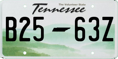 TN license plate B2563Z
