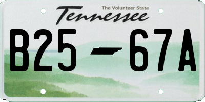 TN license plate B2567A