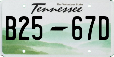 TN license plate B2567D