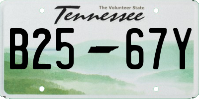 TN license plate B2567Y
