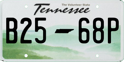 TN license plate B2568P