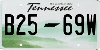 TN license plate B2569W