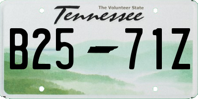 TN license plate B2571Z