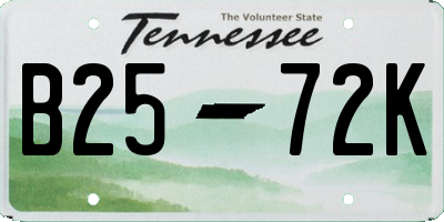 TN license plate B2572K