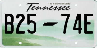 TN license plate B2574E