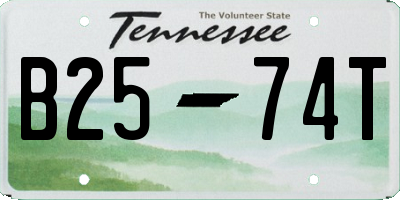 TN license plate B2574T