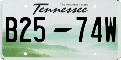 TN license plate B2574W