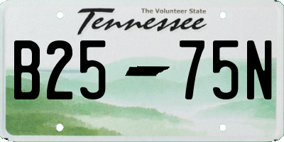 TN license plate B2575N