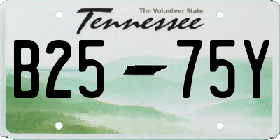 TN license plate B2575Y