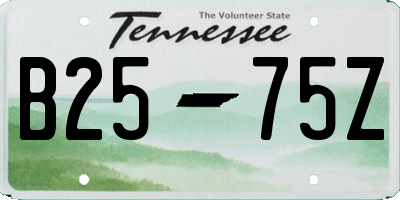 TN license plate B2575Z