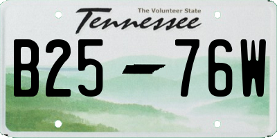 TN license plate B2576W