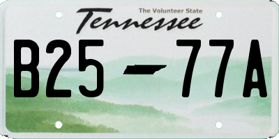 TN license plate B2577A