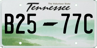 TN license plate B2577C