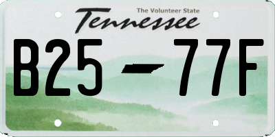 TN license plate B2577F