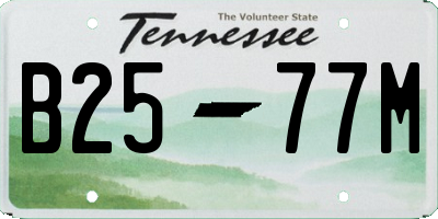 TN license plate B2577M