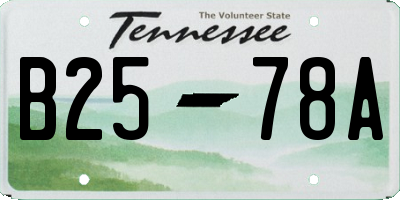 TN license plate B2578A