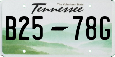 TN license plate B2578G