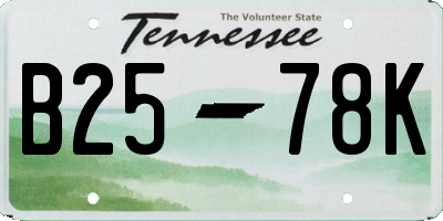 TN license plate B2578K