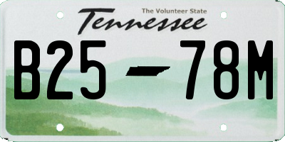 TN license plate B2578M