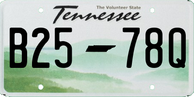 TN license plate B2578Q