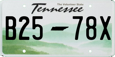 TN license plate B2578X