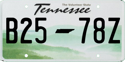 TN license plate B2578Z