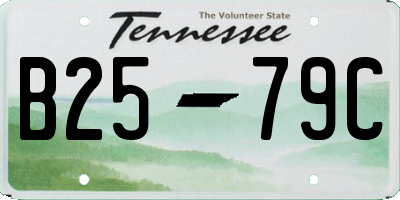 TN license plate B2579C