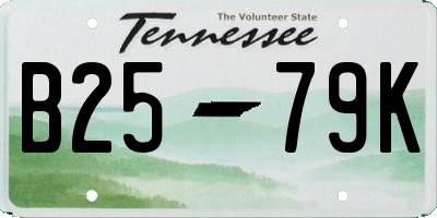 TN license plate B2579K