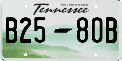 TN license plate B2580B
