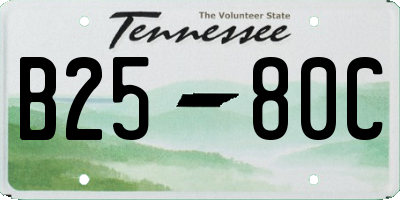 TN license plate B2580C