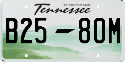 TN license plate B2580M