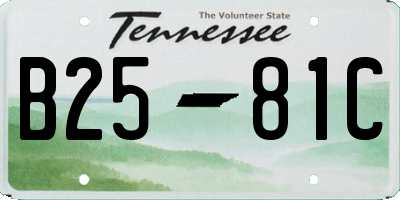 TN license plate B2581C