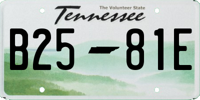 TN license plate B2581E