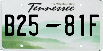 TN license plate B2581F