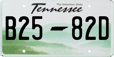 TN license plate B2582D