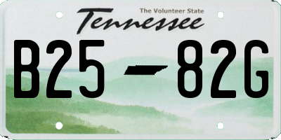 TN license plate B2582G