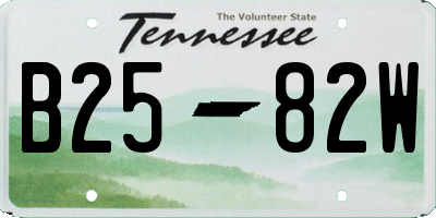 TN license plate B2582W