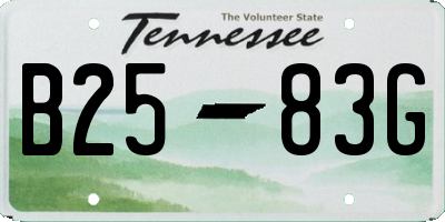 TN license plate B2583G
