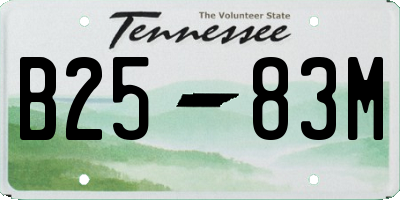 TN license plate B2583M