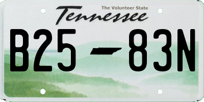 TN license plate B2583N
