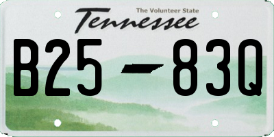 TN license plate B2583Q