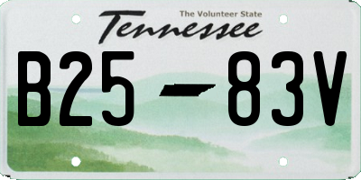 TN license plate B2583V