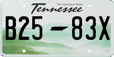 TN license plate B2583X