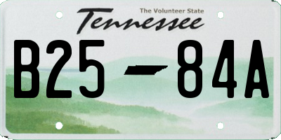 TN license plate B2584A