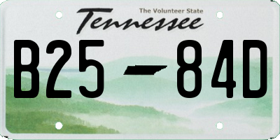 TN license plate B2584D