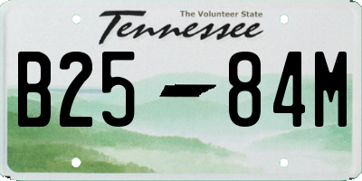 TN license plate B2584M