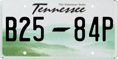 TN license plate B2584P