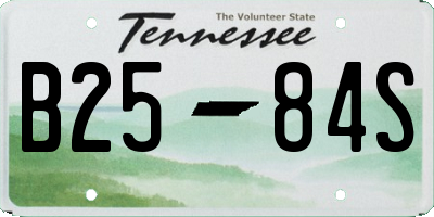 TN license plate B2584S