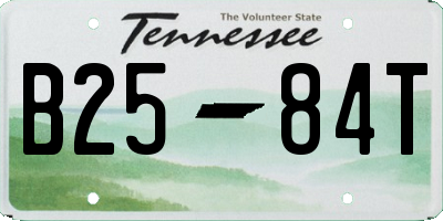 TN license plate B2584T