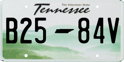 TN license plate B2584V